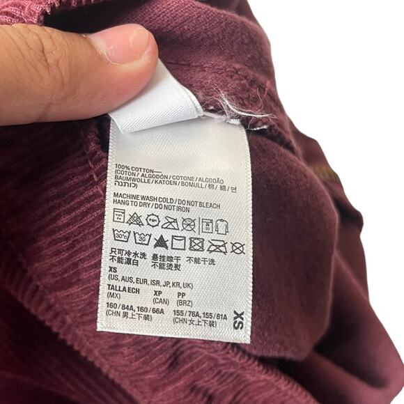 American Apparel Corduroy A Line Mini Skirt Maroon Size XS - Picture 5 of 6